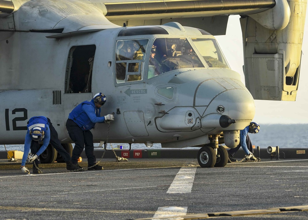 USS Hershel "Woody" Williams MV-22 flight operations