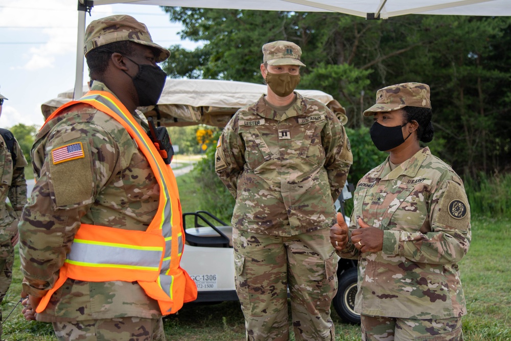 Brig. Gen. Janeen Birckhead Thanks Soldiers at Regency Stadium Vaccination Site