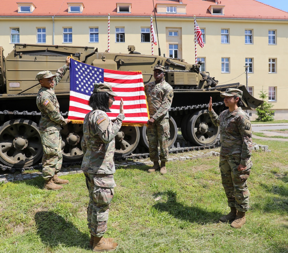 53rd MCB Soldier reenlists in Zagan, Poland