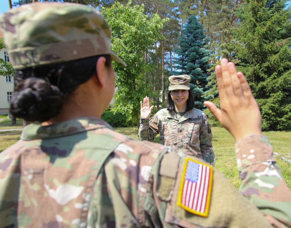 53rd MCB Soldier reenlists in Zagan, Poland