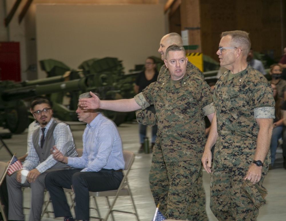 1st Marine Force Storage Battalion's Outgoing Commanding Officer Welcomed Major General Joseph F. Shrader