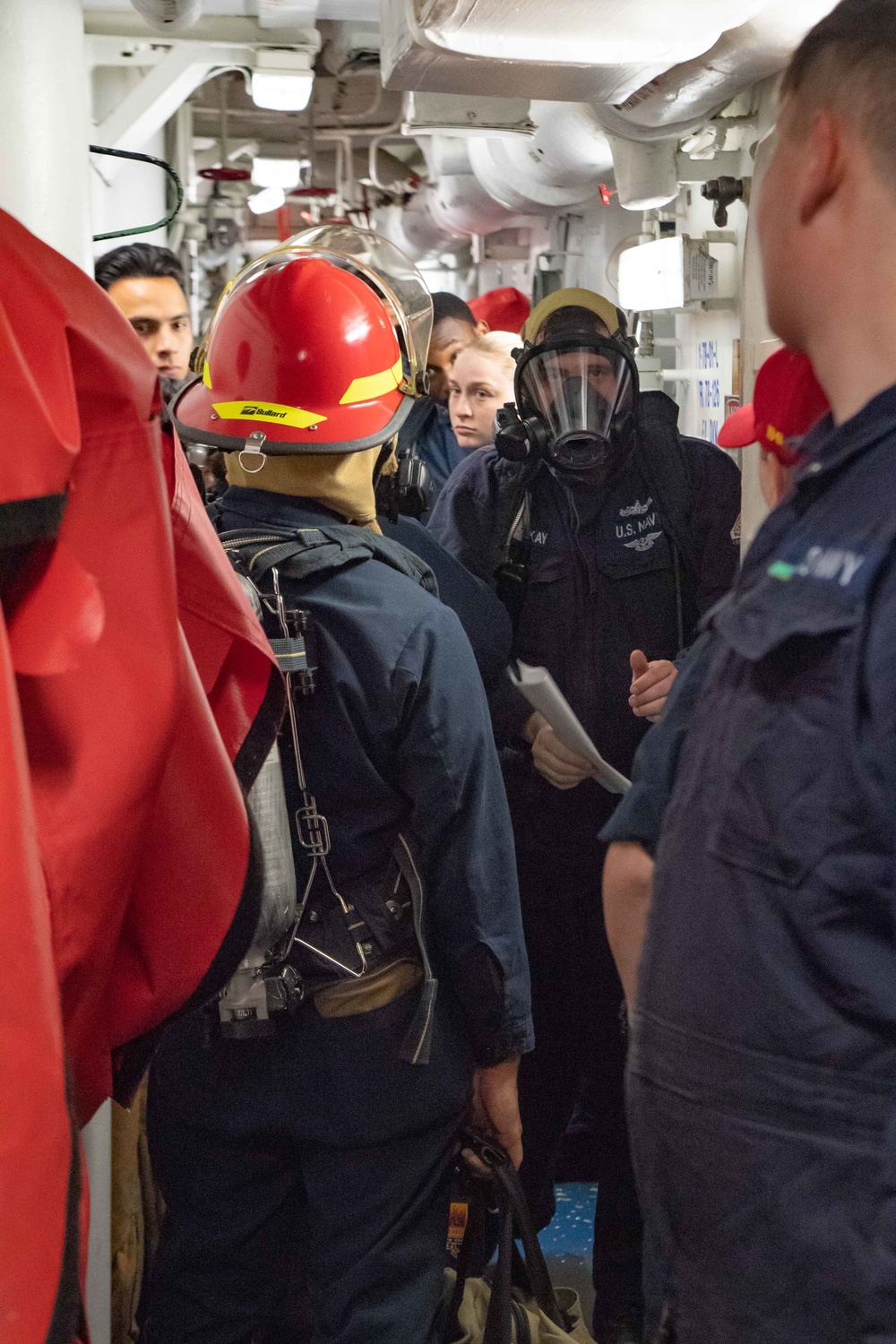 USS Kidd Conducts Damage Control Drill