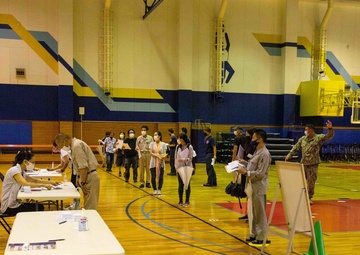 Local Iwakuni employees receive the Moderna COVID-19 vaccine