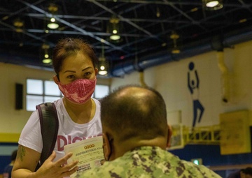 Local Iwakuni employees receive the Moderna COVID-19 vaccine