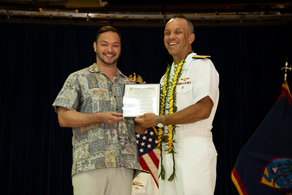 Joint Region Marianas Hosts Change of Command Ceremony;  Bids Farewell to Rear Adm. Menoni and Welcomes Rear Adm. Nicholson