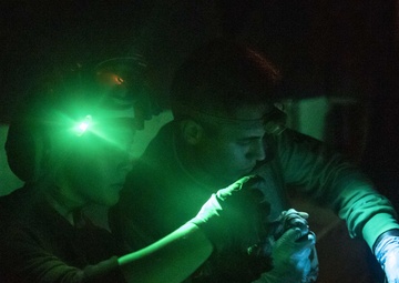HSC-25 Sailors Conduct Night Ops Aboard USS America (LHA 6)