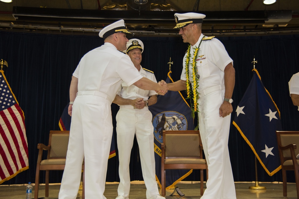 Joint Region Marianas Hosts Change of Command Ceremony;  Bids Farewell to Rear Adm. Menoni and Welcomes Rear Adm. Nicholson