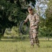 Spc. Todd Whittle prepares the training site to conduct radio retransmission.