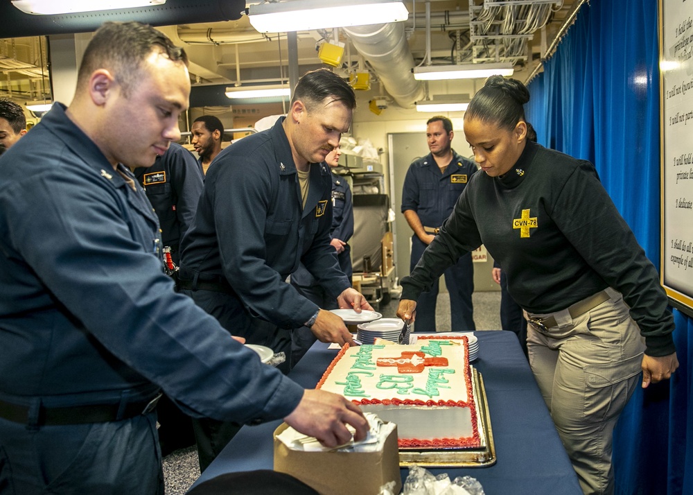 Hospital Corpsman Birthday Cake Cutting