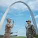 AO1 Simons Reenlists in front of Gateway Arch