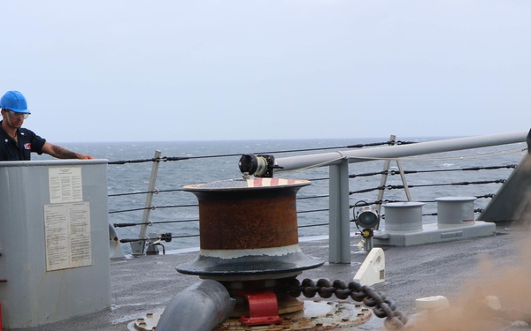 USS Wichita Sailors Conduct an Anchoring Evolution Upon Departure From Antigua and Barbuda