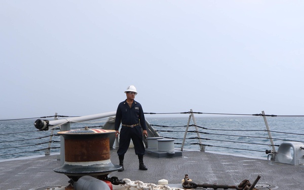 USS Wichita Sailors Conduct an Anchoring Evolution Upon Departure From Antigua and Barbuda