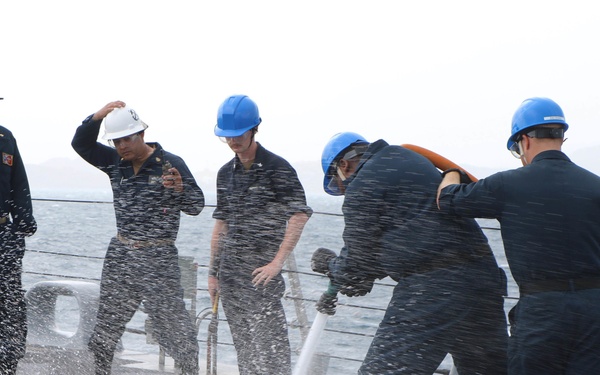 USS Wichita Sailors Conduct an Anchoring Evolution Upon Departure From Antigua and Barbuda