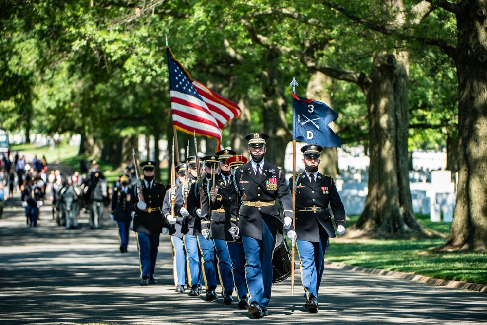 Modified Funeral Honors with Funeral Escort are Conducted for U.S. Army 1st Lt. Robert Charles Styslinger in Section 60