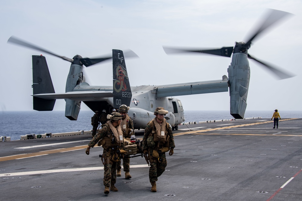 USS America (LHA 6) Conducts Mass Casualty Drill