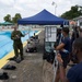 A Canadian Army Combat diver is training Guyana Defence Force divers