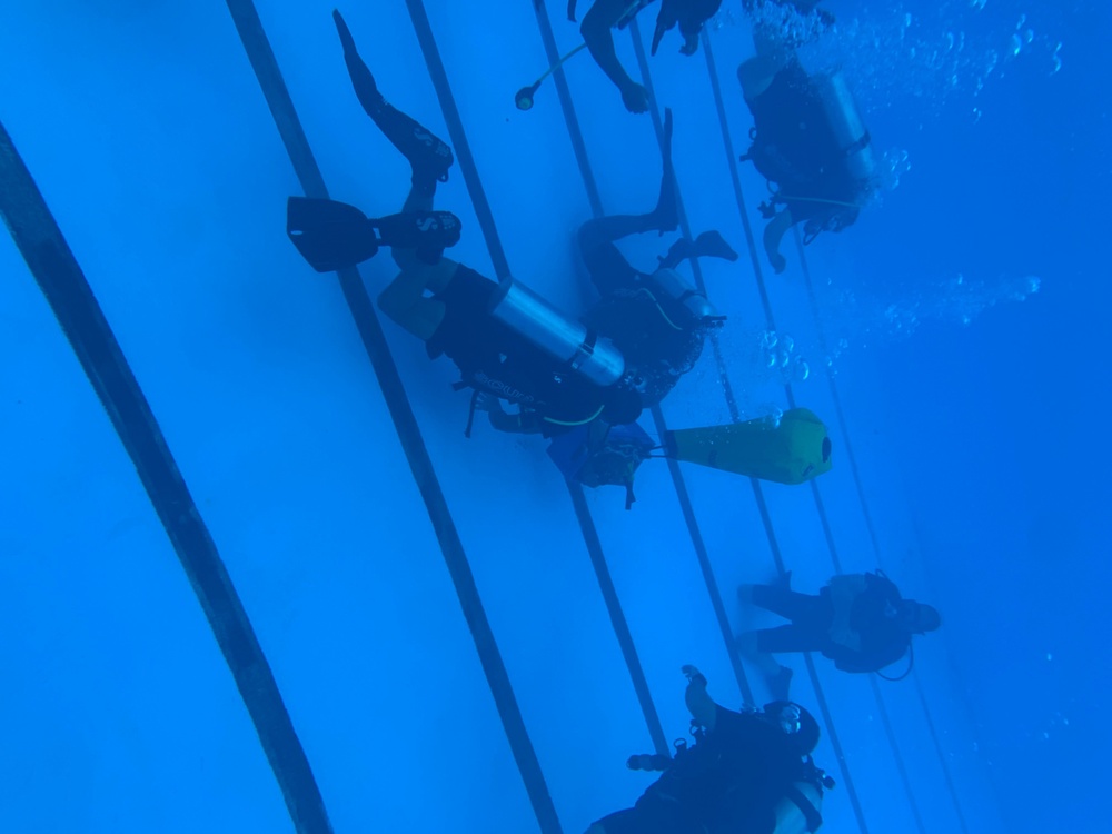 Guyana Defence Force divers training at Base Camp Stephenson