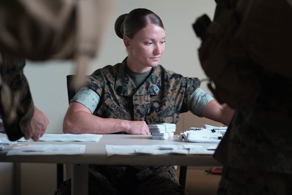 Disbursing Marines Conduct Financial Exercise