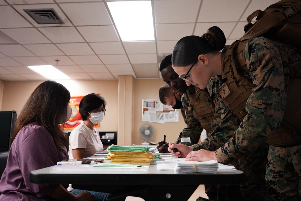 Disbursing Marines Conduct Financial Exercise