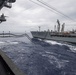 USS America conducts a replenishment-at-sea with the fleet replenishment oiler USNS Rappahannock