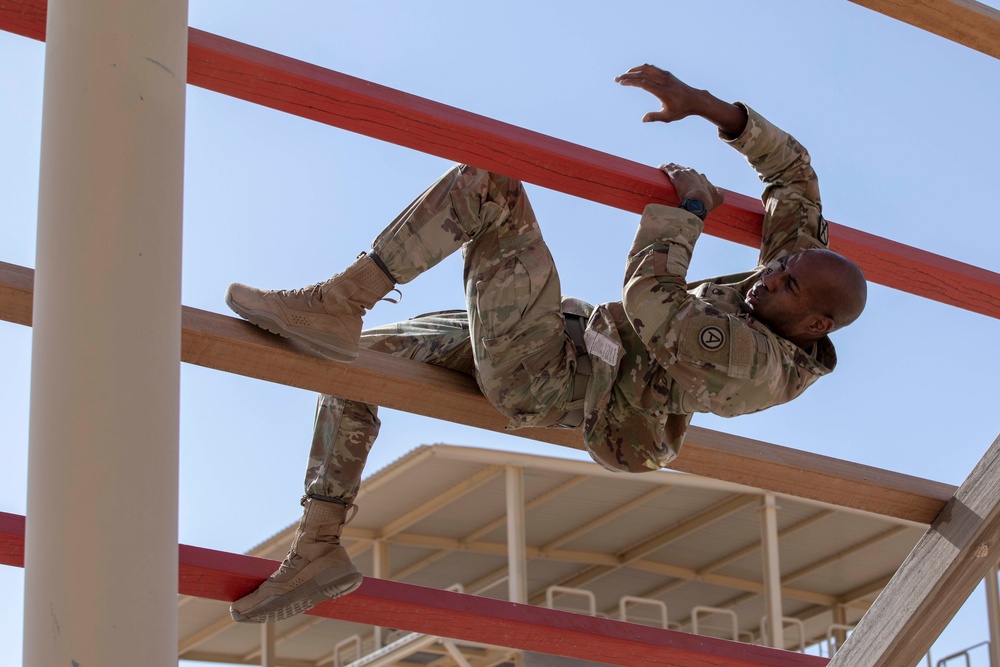 U.S. Army Central 2021 Best Warrior Competition obstacle course event