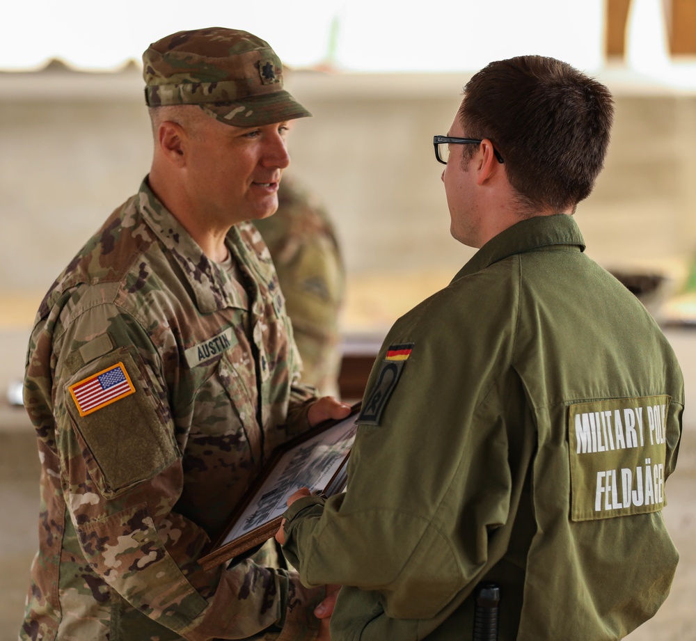 Member of the German Military Police Receives Certificate of Appreciation