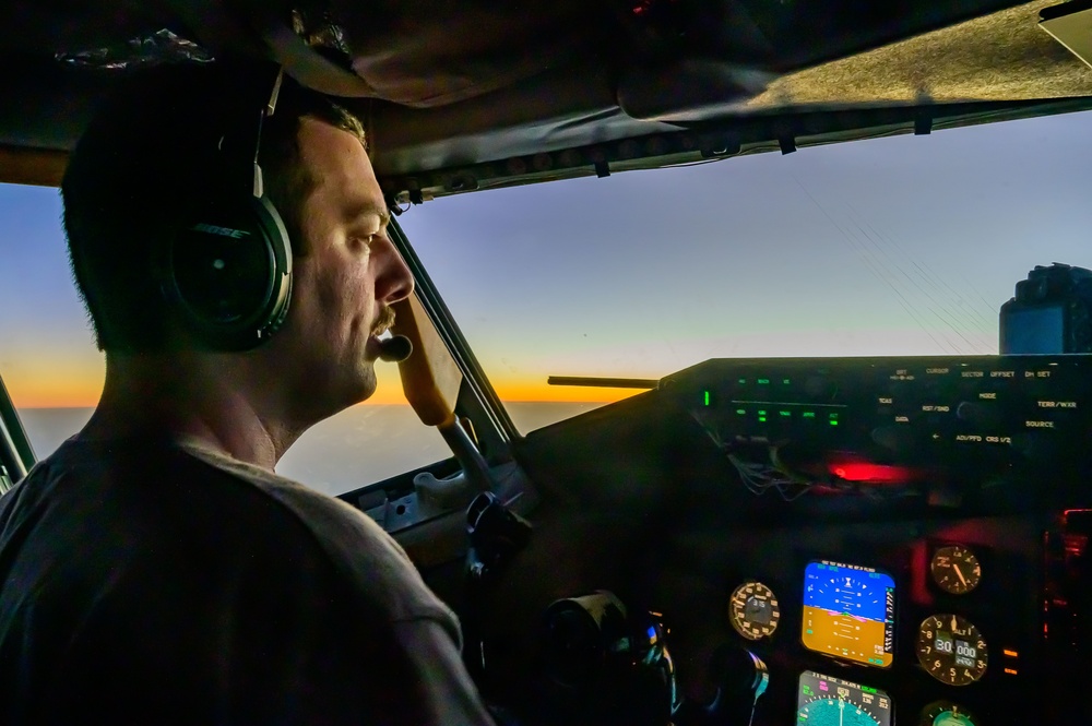 KC-135 Stratotanker Refuels E-3 Sentry AWACS