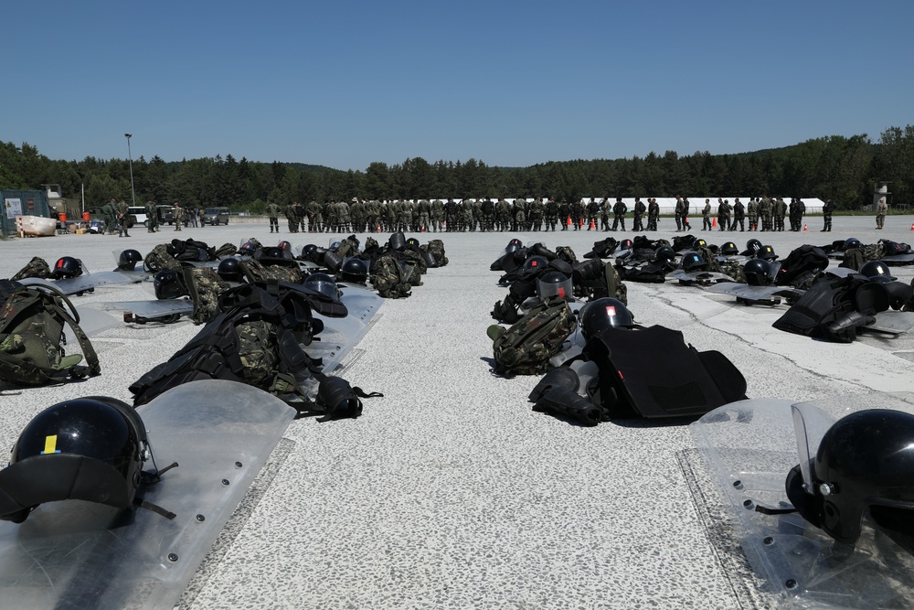 Multinational Crowd and Riot Control Training at the Joint Multinational Readiness Center in Albertshof, Germany