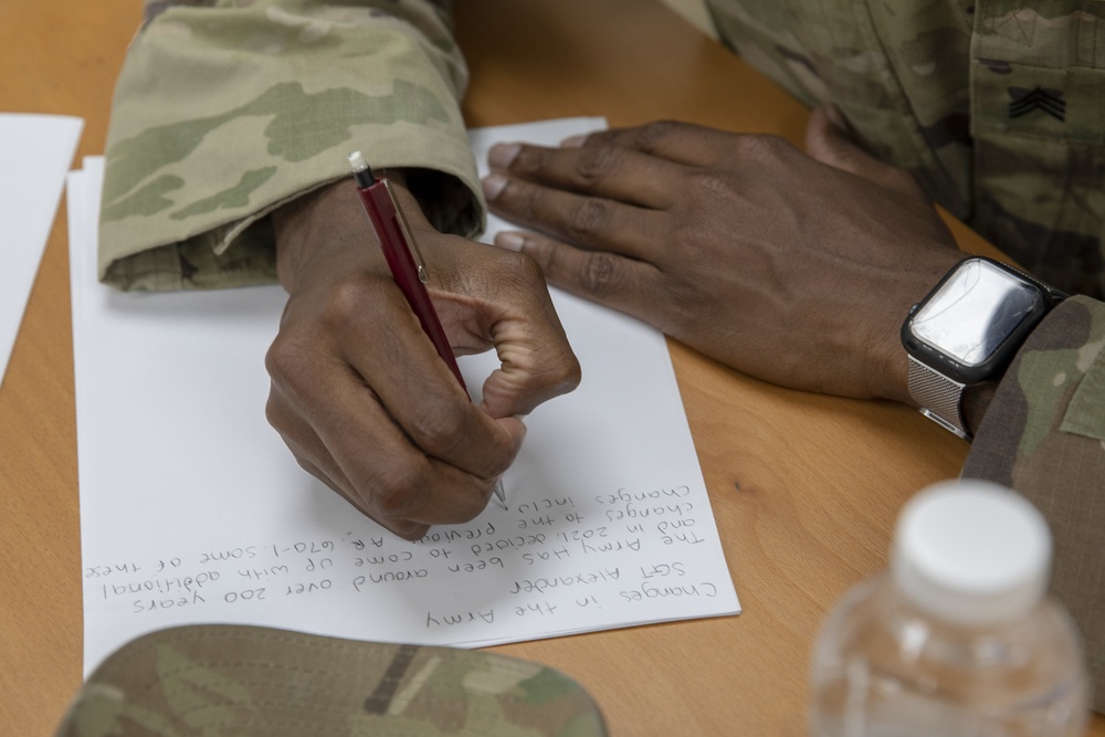 U.S. Army Central 2021 Best Warrior Competition Written Exam