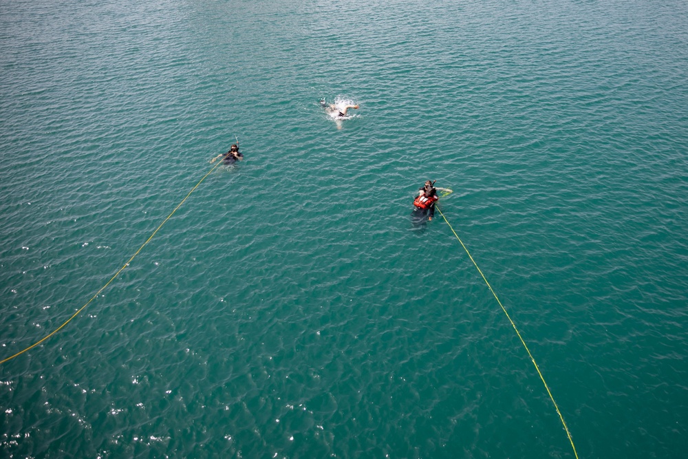USS Sioux City Sailors Participate in a Man Overboard Drill
