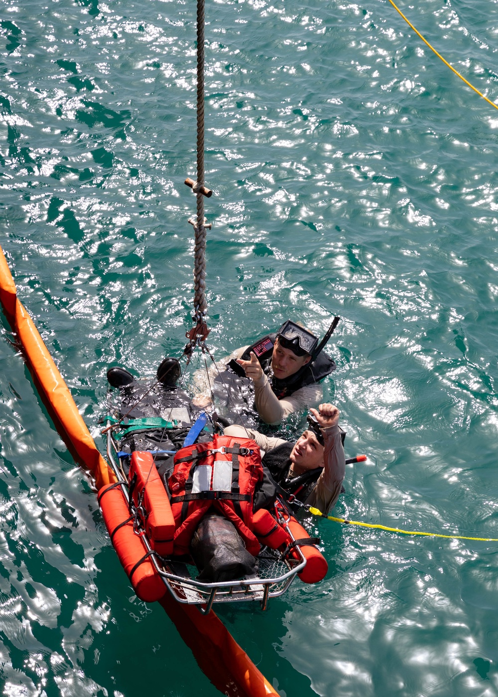 USS Sioux City Sailors Participate in a Man Overboard Drill