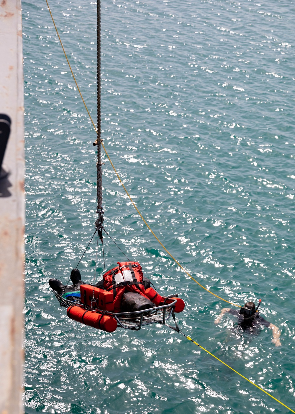 USS Sioux City Sailors Conduct a Man Overboard Drill