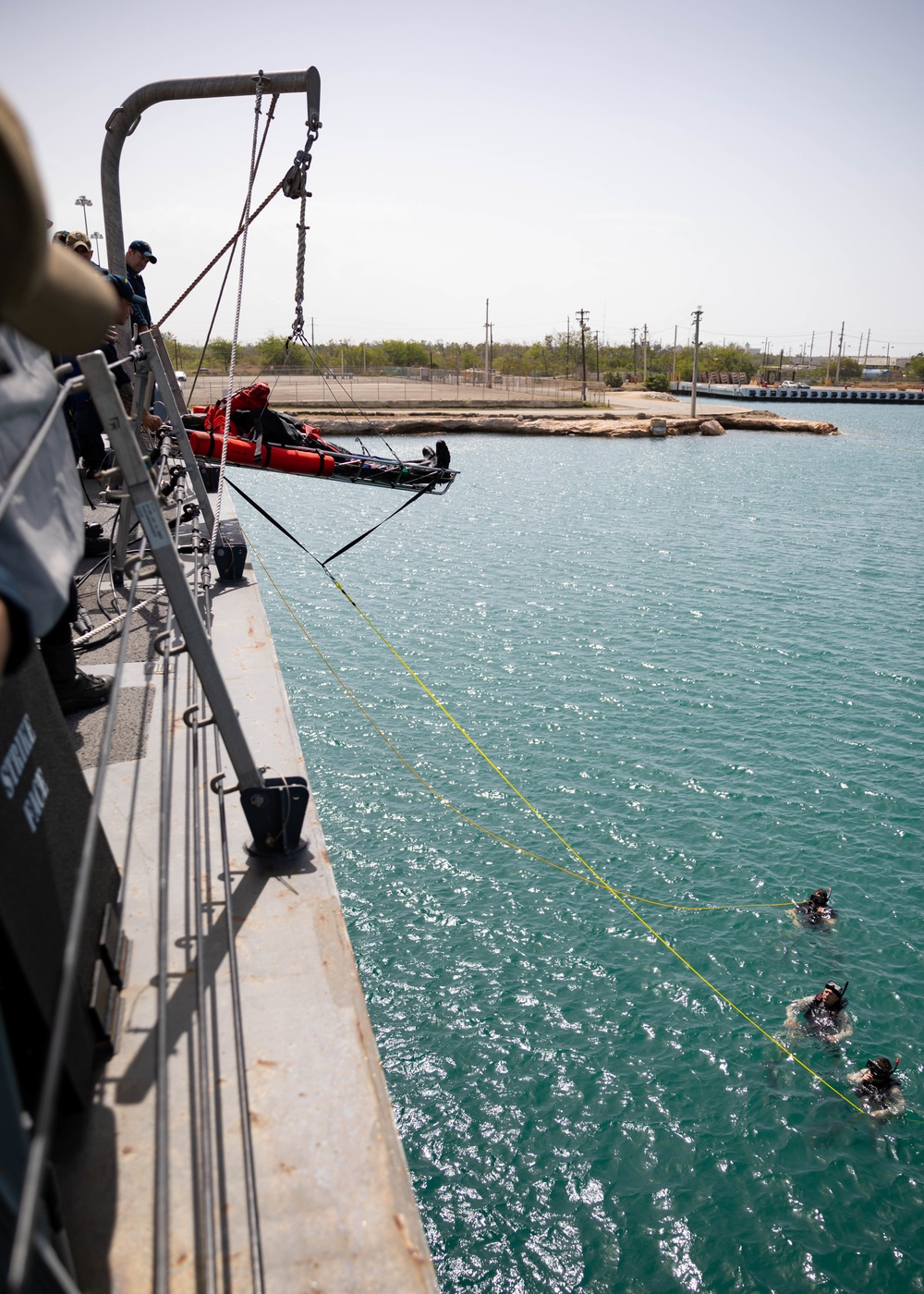 USS Sioux City Sailors Conduct a Man Overboard Drill