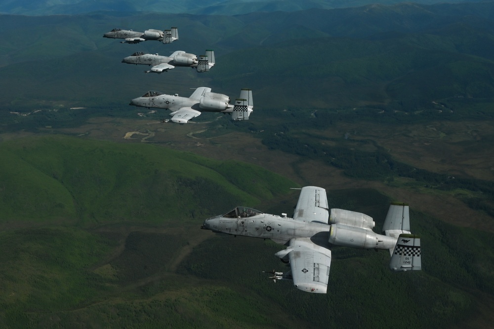 A-10s execute air combat exercise during Red Flag-Alaska 21