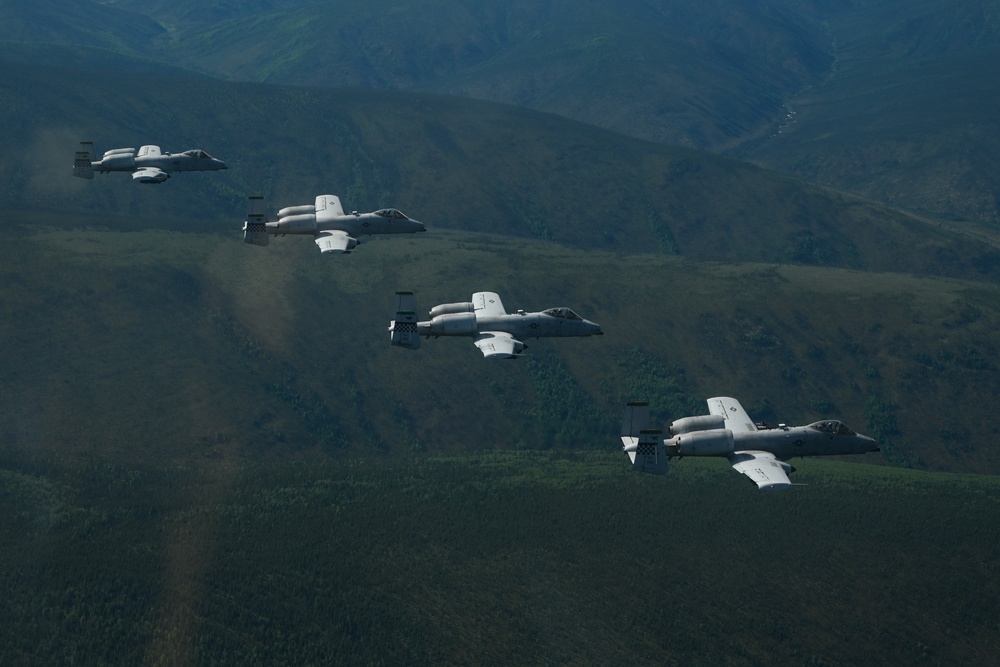 A-10s execute air combat exercise during Red Flag-Alaska 21