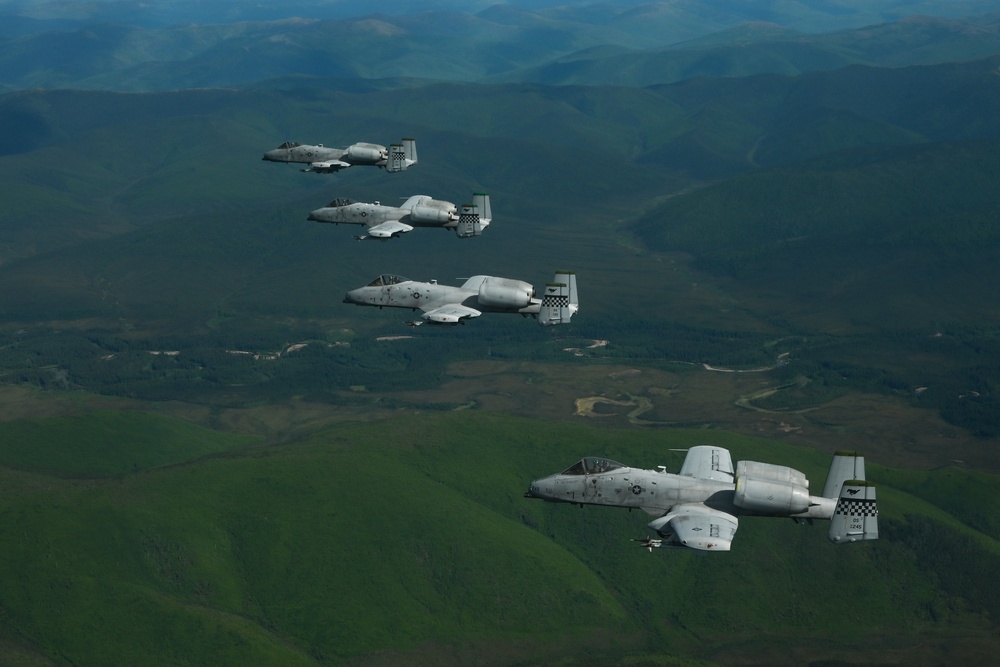 A-10s execute air combat exercise during Red Flag-Alaska 21