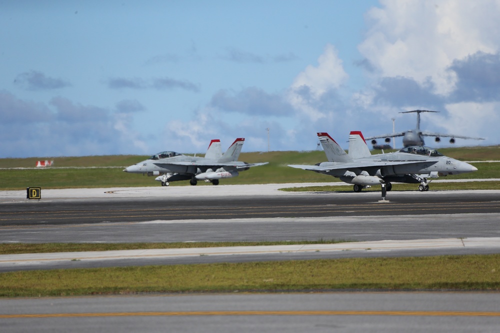 Marine Fighter Attack Squadron 232 arrives on Andersen Air Force Base