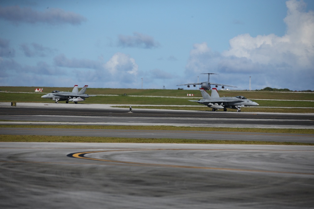 Marine Fighter Attack Squadron 232 arrives on Andersen Air Force Base