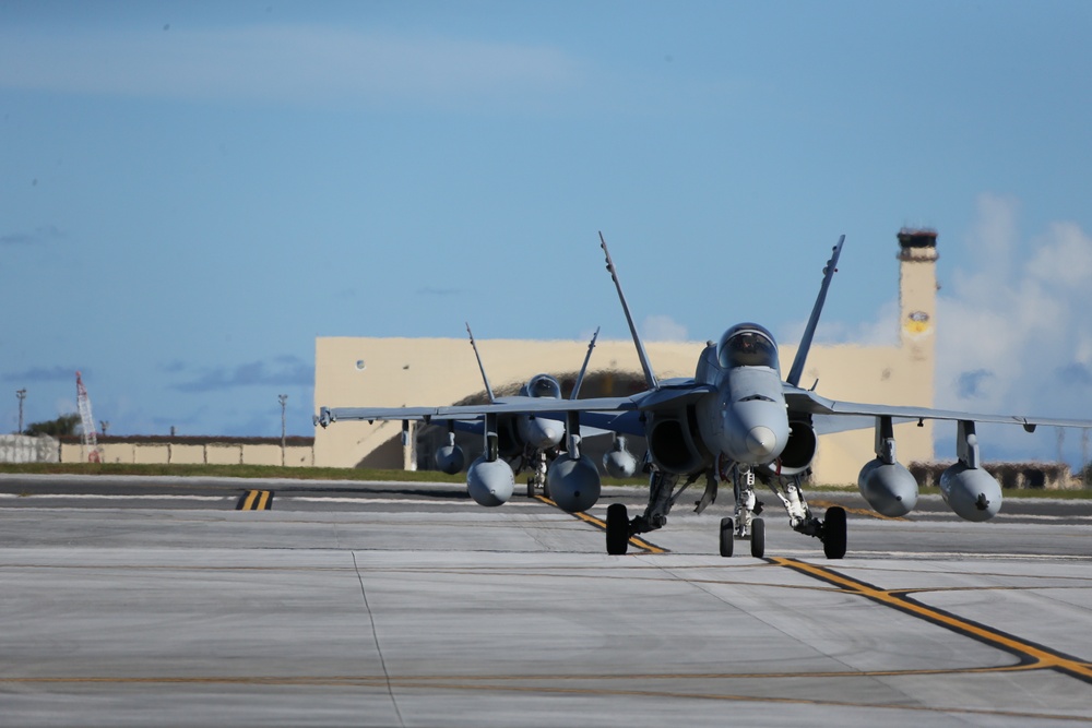 Marine Fighter Attack Squadron 232 arrives on Andersen Air Force Base