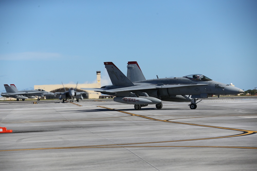 Marine Fighter Attack Squadron 232 arrives on Andersen Air Force Base