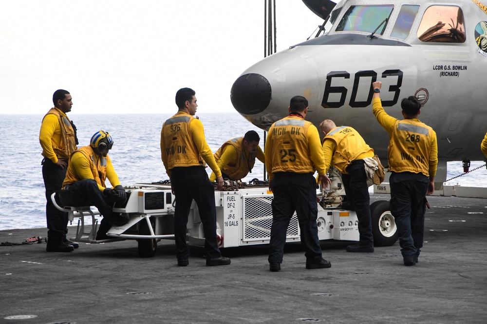 USS Harry S. Truman (CVN 75) transits the Atlantic Ocean.