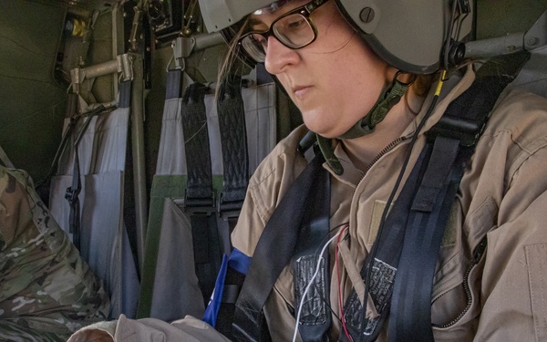 The U.S. Army Aeromedical Research Laboratory conducted airworthiness and aeromedical certification testing for the Medical Hands-free Unified Broadcast (MEDHUB)