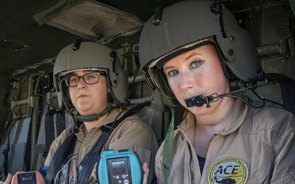 The U.S. Army Aeromedical Research Laboratory conducted airworthiness and aeromedical certification testing for the Medical Hands-free Unified Broadcast (MEDHUB)