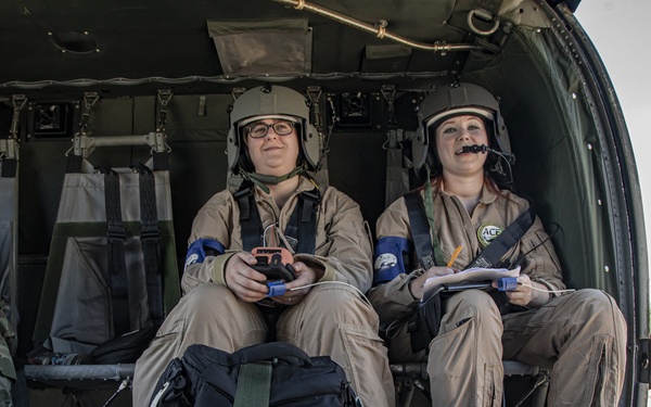 The U.S. Army Aeromedical Research Laboratory conducted airworthiness and aeromedical certification testing for the Medical Hands-free Unified Broadcast (MEDHUB)