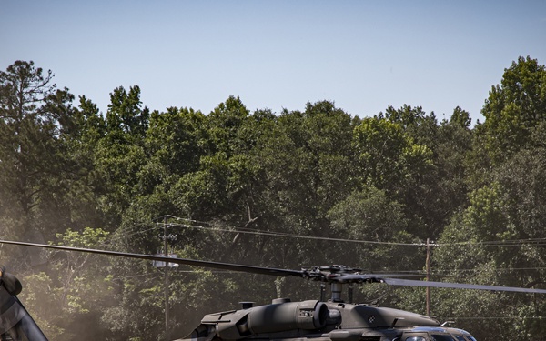 The U.S. Army Aeromedical Research Laboratory conducted airworthiness and aeromedical certification testing for the Medical Hands-free Unified Broadcast (MEDHUB)