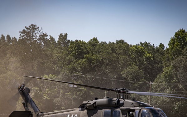 The U.S. Army Aeromedical Research Laboratory conducted airworthiness and aeromedical certification testing for the Medical Hands-free Unified Broadcast (MEDHUB)