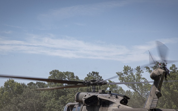 The U.S. Army Aeromedical Research Laboratory conducted airworthiness and aeromedical certification testing for the Medical Hands-free Unified Broadcast (MEDHUB)