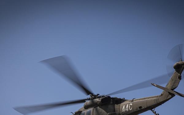 The U.S. Army Aeromedical Research Laboratory conducted airworthiness and aeromedical certification testing for the Medical Hands-free Unified Broadcast (MEDHUB)