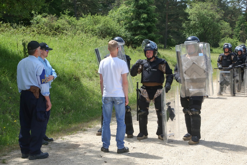 Latvian Troops Conducts Riot Control Training