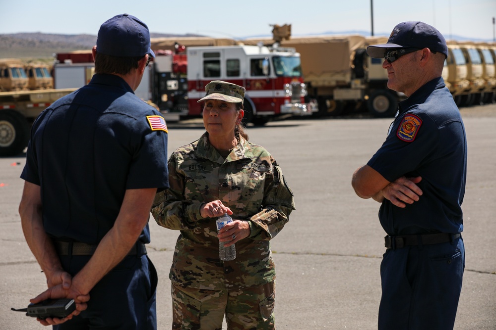 Battalion Commander Speaks with Reno Fire Department